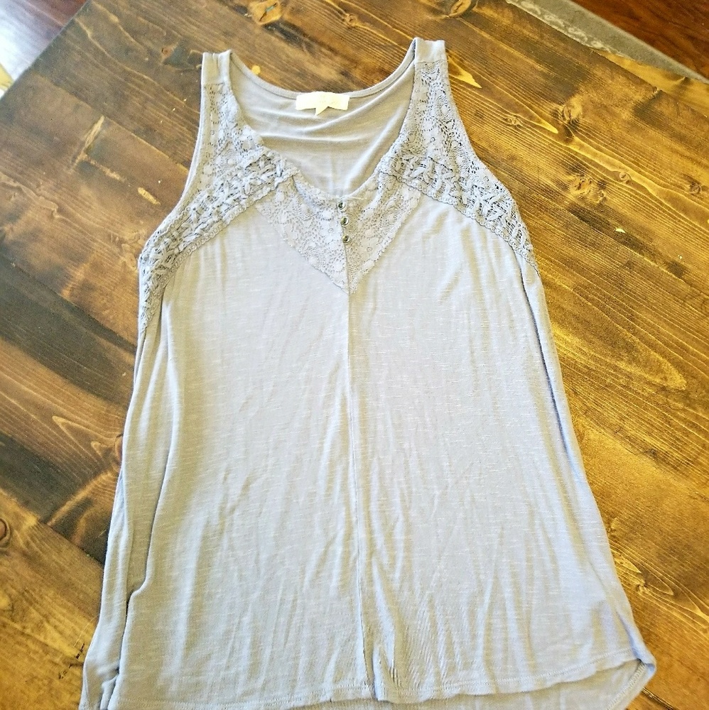 Grey/dusty blue colored tunic tank